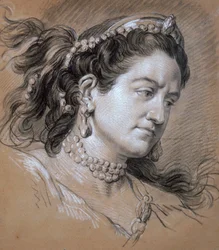 Retrato de uma mulher, século XVIII.