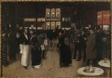 Boulevard Montmartre à noite, em frente ao Théâtre des Variétés, ca. 1885 (óleo sobre tela)