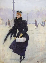 Mulher parisiense na Place de la Concorde, c.1890