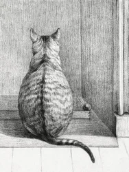 Gato Sentado, Visto de Trás (1812)