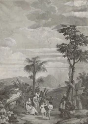 The Children Dance, painel de papel de parede da série "Paul et Virginie", de Dufour & Cie, c.1823