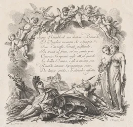 Vinheta para o primeiro canto de Roland Furieux, século XVIII.