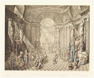 Desenho, Vista de um baile de máscaras, 1770-80