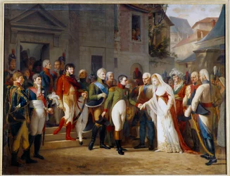 Napoleão I (1769-1821) recebeu a Rainha Luísa da Prússia (1776-1810) em Tilsit (Tilsitt) no dia 6 de julho