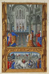 Les Très Riches Heures du Duc de Berry, Folio 129v - O Santo Sacramento