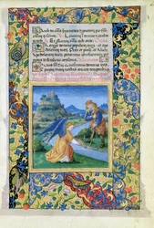 Ms Lat.QvI126 f.40 Tobias e o Anjo, do Livro de Horas de Louis d&39;Orleans, 1469
