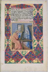 Senhora Lat. QvI126 f.99 São Lucas pintando a Virgem Maria, do Livro das Horas de Louis d&39;Orleans, 1469