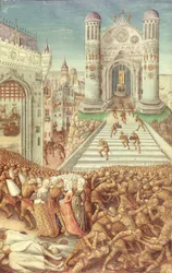 Nouv Acqu Fr 24920 fol.12 O Rapto de Helen, da "História da Destruição de Tróia", c.1500