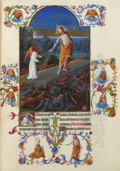 Très Riches Heures du Duc de Berry Folio 182, verso - A Ressurreição de Jesus Cristo