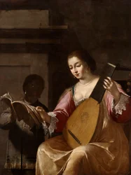 Mulher a tocar um alaúde