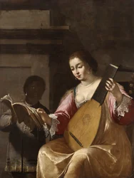 Mulher tocando alaúde, 1638