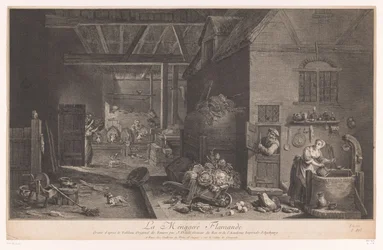 Interior de uma quinta La Ménagere Flamande (título no objeto)