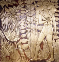 Quatro painéis de madeira lacada e dourada de "La Chase", c.1935-1949