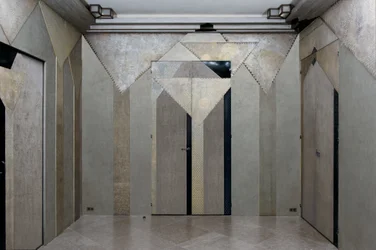 &39;Les Palmiers&39;, painéis de uma sala de fumo, c.1930 (madeira lacada)
