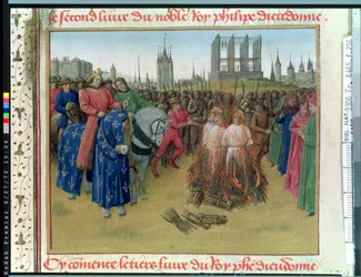 Ms Fr.6465 f.236 A súplica dos hereges em 1210 (velino) (ver também 51339)