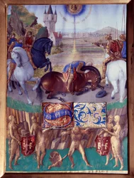 São Paulo a caminho de Damasco Miniatura retirado de "O Livro de Horas de Estêvão Chevalier" de Jean Fouquet (1420-1477/1481)