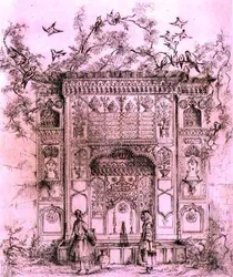 Fonte Ornamental, perto da Torre Galata em Constantinopla, de 