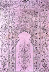 Painel de Azulejos da Mesquita Azul, em Tabriz, Pérsia, de 