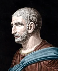 Retrato de Lucius Junius Brutus - Lucius Iunius Brutus (509-545 AC) - lendário fundador da República Romana - gravura de Jean Francois Janinet (1752-1814)