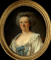 Retrato de Madame Geoffrin (Marie-Therese Rodet) (Marie Therese) (1699-1777) Pintura de Jean Francois Colson (1733-1803) 1757 Sol 0,7x0,6 m Paris, Musee Carnavalet