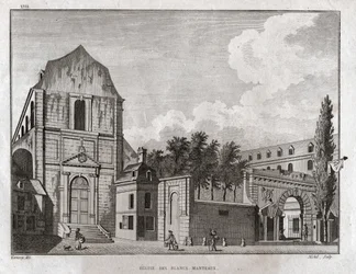 Igreja de Blancs Coats, Paris. (gravura, cerca de 1780)