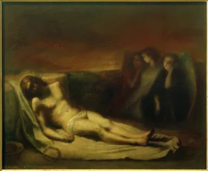 Cadáver de Cristo com anjos