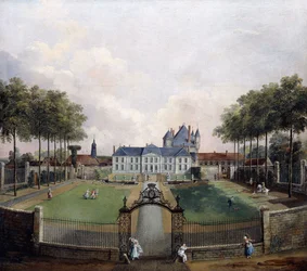 Vista para o Chateau de Mousseaux e seus jardins,
