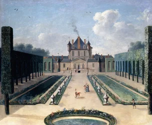 Vista para o Chateau de Mousseaux e seus jardins,