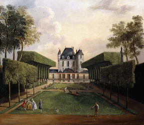 Vista para o Chateau de Mousseaux e seus jardins,