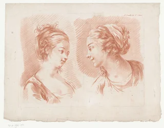 Duas cabeças de mulher
6.e Feuille du 8.e Cahier. (título sobre o objecto)
Composições com partes do corpo humano (título da série)
Huitième Cahier de Principes de Dessin (título da série)