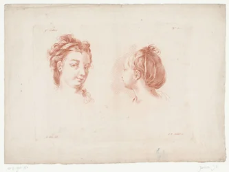 Duas cabeças de mulher
Composições com partes do corpo humano (título da série)
IX Cahier de Principes du Dessin d