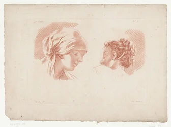 Duas cabeças de mulher
Composições com partes do corpo humano (título da série)
IX Cahier de Principes du Dessin d