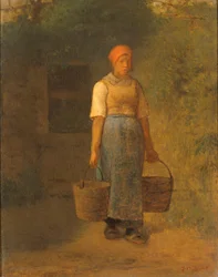 Menina que transporta água