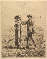 Camponeses indo para o trabalho, 1863.