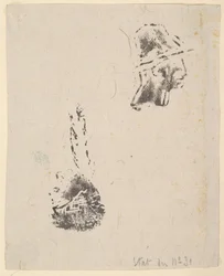 Comprovação de um bloco de esboços, 1834-75.