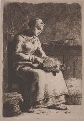 The Wool Carder, c.1856 (gravura)