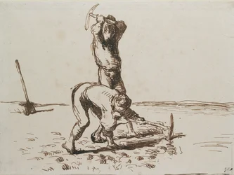 Dois camponeses cavando com Picareta, c1844-1846