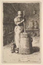 Manteiga de agitação da mulher, 1855-56.