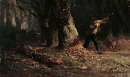 Lenhador na floresta