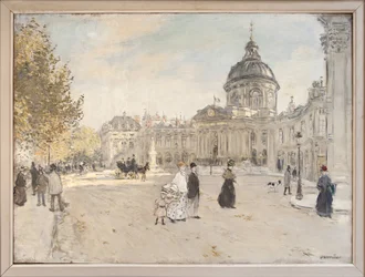 Institut de France em Paris por volta de 1898, Pintura de Jean Francois Raffaelli (1850-1924). Fotografia, KIM Youngtae, Paris, Musee Carnavalet.