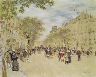 O Pavilhão de Hanover e o Boulevard dos Italianos, Paris, depois de 1870 (guache e wc no papel)