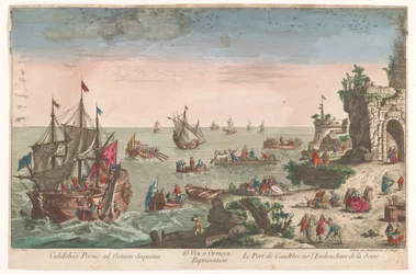 Gezicht op de haven te Caudebec bij de monding van de rivier de Seine
83. Vista óptica do porto de Caudebec na foz do Sena (título sobre o objecto)