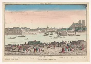 Vista da cidade de Paris vista do Quai de Miramion Vue de Paris (título no objeto)
