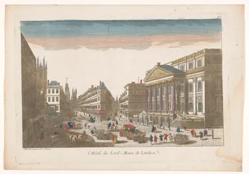Vista da Mansion House em Londres l´Hôtel du Lord = Maire de Londre (título no objeto)