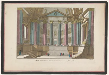 Vista do interior de um edifício romano Venda, que les anciens Romains destinoient pour voir les fêstes publiques (título no objeto)