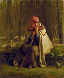 Francês:  Bergère assise Pastora sentada