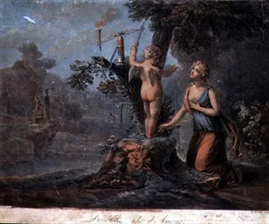 O Semáforo do Amor, gravado por Pierre Michel Alix (1762-1817) (gravura em cores)