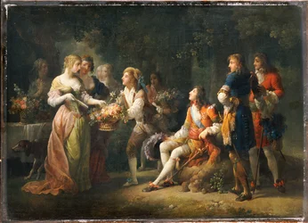 Luís XIV da França declarando seu amor por Louise de la Valliere