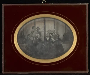 Retrato de grupo de oito membros do círculo de Eynard-Lullin