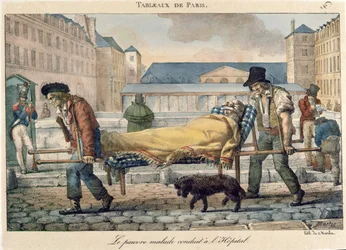 Um inválido sendo levado para o hospital, da série &39;Tableaux de Paris&39;, c.1820